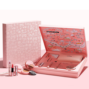 Custom design logo lipstick lipgloss cosmetic gift box packaging luxury magnetic folding cosmetic box customized