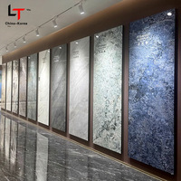 LT 1220*2440*3mm Panneau Marbre UV Décoration Intérieure Feuille Plastique Stratifiée Panneau Mural PVC Haute Brillance pour Décor Maison Hôtel
