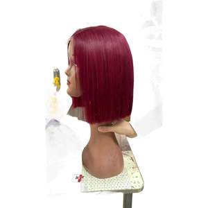 13x4 Front 99 j Burgundy Human Hair Wig <strong>Meche</strong> Vietnamienne ultra Double Drawn Vietnam 250 Density bob Wick Wig Buy Now - Product Image 6
