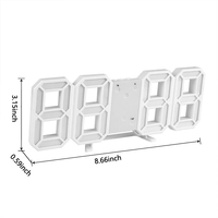 Jam Dinding Digital 3D Pabrik Asli, Cerdas dengan Sensor Cahaya, Tampilan Tanggal, Snooze, Temperatur, LED, Jam Alarm Meja