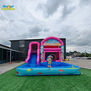 Château gonflable commercial géant pour enfants, <span class=keywords><strong>parc</strong></span> <span class=keywords><strong>d</strong></span>'attractions extérieur avec toboggan et parcours <span class=keywords><strong>d</strong></span>'obstacles - Product Image 1