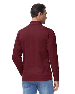 Premium hommes demi fermeture éclair pull sweat à manches longues chiné Golf chemise coton polaire doublure séchage rapide 1/4 personnalisé imprimé - Product Image 3