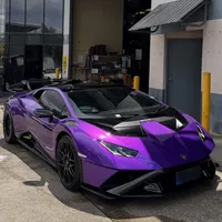 Film de protection de voiture violet brillant effet bonbon PET 122 microns, autocollants en feuille, revêtement automobile personnalisé, décalcomanie sans bulles d'air