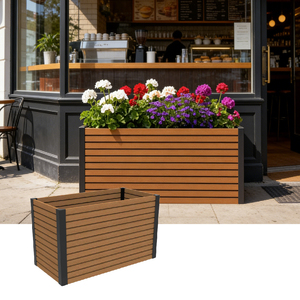 Jardinière surélevée en WPC imperméable de haute qualité, bac à fleurs en acier galvanisé pour la maison, l'hôtel et l'extérieur - Product Image 2