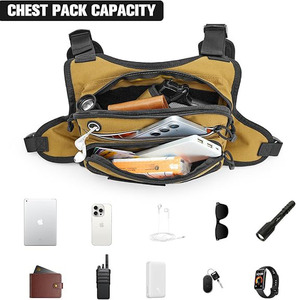Échantillon gratuit Sac de poitrine de sport d'inspiration tactique Mode Polyester EDC Pochette avec support de téléphone intégré pour les entraînements, la course à pied, le cyclisme - Product Image 4