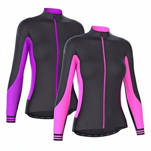 Maillot de Ciclismo para Mujer, Manga Larga, Negro, Rosa, Morado, Cierre Completo, Transpirable, Ropa Deportiva para Ciclismo - Product Image 2