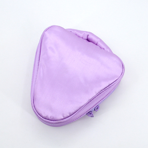 Custom Puffer Padded <strong>Lilac</strong> Purple Nylon Waterproof Makeup <strong>Bag</strong> Cosmetic, Small Plain Nylon <strong>Bags</strong> - Product Image 4