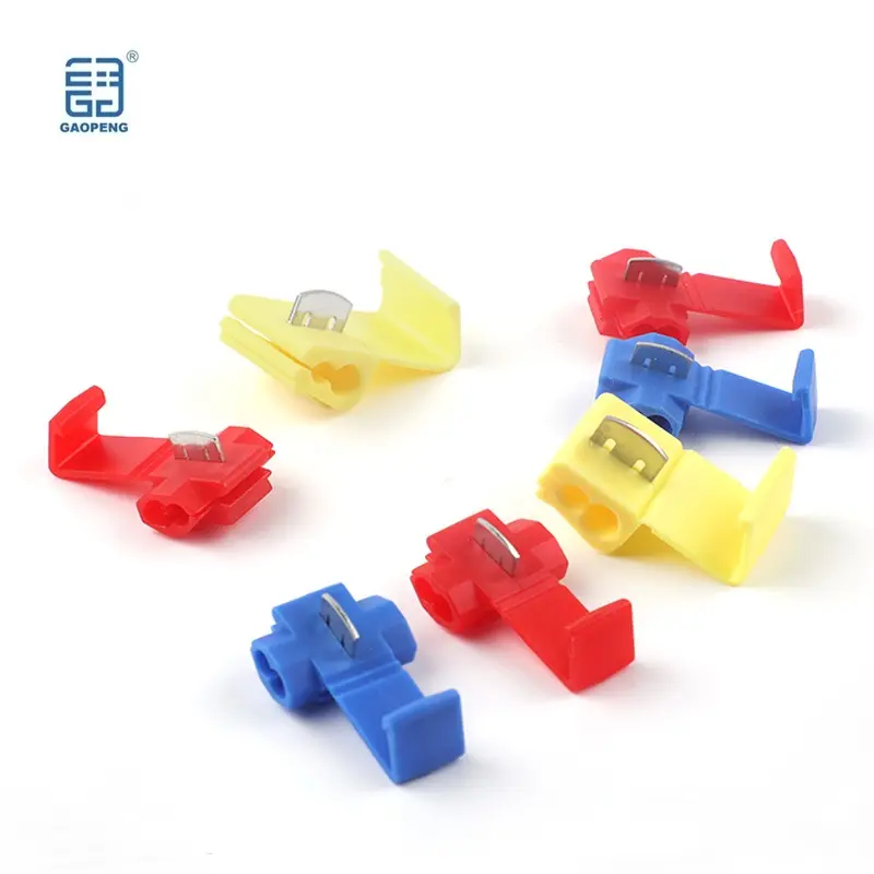 Rood Blauw Geel AWG22-10 Geïsoleerde Elektrische Messing T-Tap Connectoren Snelle Splice Terminals Draad Splits Snap Connector