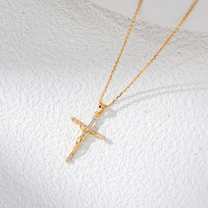 925 plata esterlina 14K chapado en oro Medieval Legends colección Cruz circón religioso cristiano hombres crucifijo colgante collar - Product Image 3