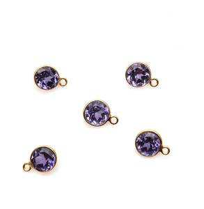 Piedras preciosas redondas Diy Alejandrita Single Bail Gemstone Charm Pendant - Product Image 1