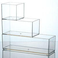 Aquarium de bureau pour poissons Betta, crevettes, tortues, pot écologique pour plantes vertes, en plastique transparent, étroit, haut, rectangulaire