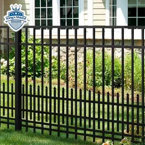 Customized Decorative Black Picket Fence Powder Coated Wrought Iron Garden Yard Fence Panels