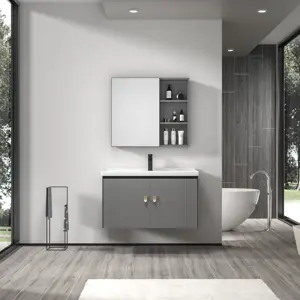 Nuovo Design prodotti da bagno galleggiante lavabo mobile piccolo bagno vanità con lavandino