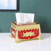 Vente directe d'usine, boîte à mouchoirs en plastique de luxe, style européen, porte-serviettes créatif, boîte à papier absorbant