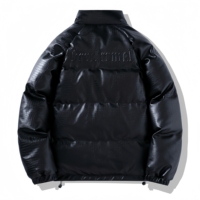 Vestes en cuir matelassées pour hommes, vêtements d'hiver, vestes rembourrées, veste pour homme, maintient au chaud, poche latérale, coupe ajustée, veste en tricot pour hommes