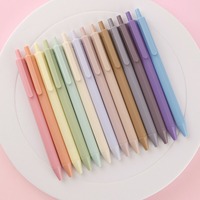 Ventes directes du fabricant-14 couleurs mignon Macaron bonbons Simple presse stylo à bille en plastique 1.0mm écriture avec motif de Logo