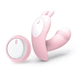 GF che indossa il vibratore del dildo del coniglio per le donne può far cadere il vibratore del dildo dal negozio di Dildo