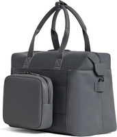 Sac de voyage week-end en cuir végétalien microfibre personnalisé, approuvé pour le transport en cabine avec fermeture éclair