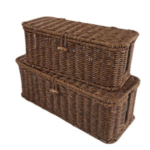 Cesta de Almacenamiento Tejida Bobai, Rectangular, Gris, con Tapa, para Hogar, Escritorio, Juguetes, RD236148 - Product Image 5