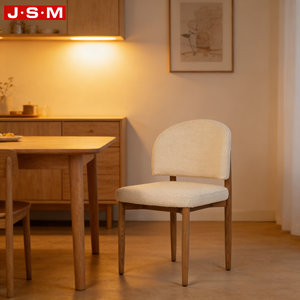Chaises de salle à manger rembourrées de style nordique moderne, ergonomiques, en bois blanc, pour la maison et le bureau - Product Image 1