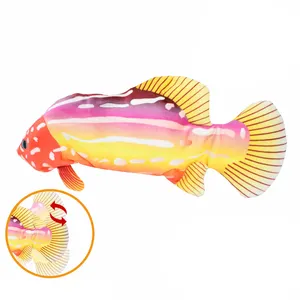 살아있는 봉제 전기 이동 댄서 물고기 공급 s 낚시 일치하는 인터랙티브 물건 재미있는 개구리 개 장난감