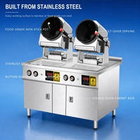 Commerciële automatische kookrobot voor gas, roerbakmachine met 2 kookzones, kastmodel, rolwok voor restaurants