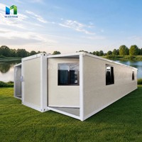 Villa préfabriquée mobile de luxe 20 pieds 40 pieds, conteneur extensible portable 40 pieds, 2 3 4 5 chambres, villa pliable préfabriquée