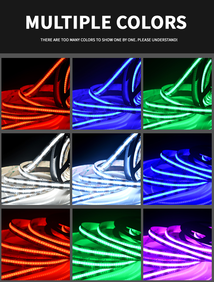 FCOB COB Flexible High Density RGBW LED Strip 20W/m DC24V White 6000K Dimmable LED Strip For Bedroom