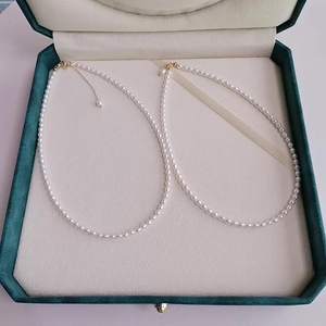 Collane <span class=keywords><strong>di</strong></span> Perle d'Acqua Dolce <span class=keywords><strong>Bianche</strong></span> 3A 4-5mm Placcate Oro 14K all'Ingrosso, Catena Classica Unisex, Regalo Perfetto - Product Image 1