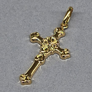 2025 populaire 2mm Structure creuse 18K croix or bijoux pendentifs pendentifs fins et breloques pour la fabrication de bijoux - Product Image 4