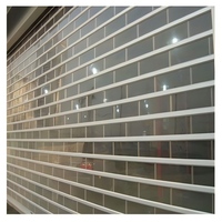 Puerta Plegable de Cristal con Marco de Aluminio Moderno, Puerta Corredera Telescópica Transparente de PC Personalizada, Puerta de Cristal Transparente Plegable para Centro Comercial