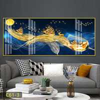 Nouveauté 2023 : Tableau Décoratif Horizontal Mural Minimaliste Moderne, Paysage Nordique, en Porcelaine Cristalline pour Chambre à Coucher, Chevet