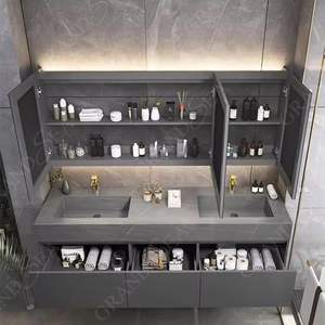 <strong>Ready</strong> <strong>Made</strong> Double Sink <strong>Bathroom</strong> Furniture With Light Vanities Luxury <strong>Bathroom</strong> Vanity Cabinet Modern - Product Image 3