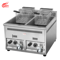 Freidora de Pollo a Gas para Cocina Comercial con 2 Tanques y 2 Cestas de Acero Inoxidable EF-72T