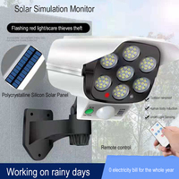 Lampe murale de sécurité extérieure étanche IP65 avec simulation de caméra de surveillance, 77 LED, détecteur de mouvement solaire, fausse caméra de surveillance