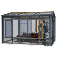 Serre miniature moderne personnalisée EOKO, écologique, imperméable, en alliage d'aluminium, toit incliné, véranda pour villa et hôtel, utilisation en extérieur