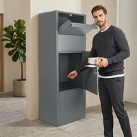 Boîte aux lettres extérieure en métal avec serrure à clé, étanche, design autoportant pour colis et courrier