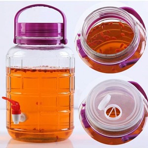 Conteneur en verre à large ouverture de 5 gallons pour cornichons, grand carboy en verre, fermenteur pour brassage maison, vin rouge, vin de prune avec couvercle à poignée - Product Image 1
