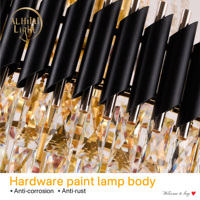 Lustre Suspendu Doré de Luxe en Cristal de Haute Qualité pour Décoration d'Hôtel