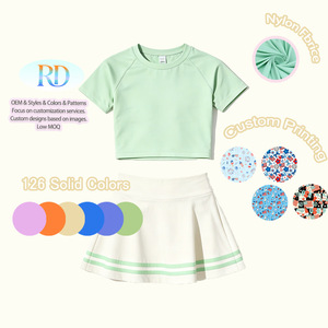 Conjunto de Falda Deportiva para Niñas, Estilo Yoga, con Bordes a Rayas Clásicos, Ropa Deportiva Infantil, Conjunto de <span class=keywords><strong>Dos</strong></span> Piezas para Bebés - Product Image 3