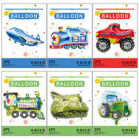 Ballons en aluminium en forme de véhicules (voitures d'ingénierie, avions) pour la décoration de fêtes d'anniversaire d'enfants et de garçons, conditionnés individuellement