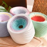 Fil à tricoter Cake 300g – Coton fantaisie dégradé, mohair long teint par segments pour châles féériques et robes de princesse tricotées à la main