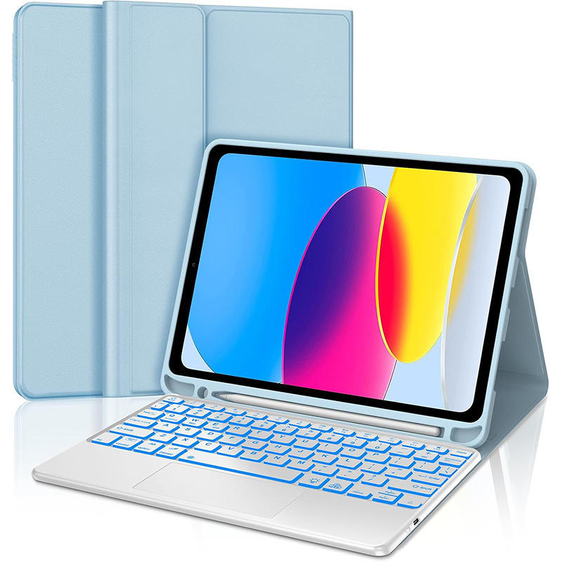 Carcasa azul hielo + teclado retroiluminado blanco