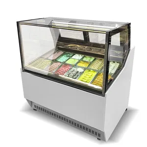 Yourtime 1/4 12 panci es krim tampilan makanan kelas es loli kabinet Freezer untuk dijual kue komersial makanan ringan Showcase