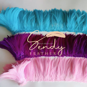 Nghệ thuật và hàng thủ công làm cho 4-6-8 ''màu hồng lông xâu chuỗi Gà lông gà Rooster lông cổ yên plumas vật may phụ kiện - Product Image 2