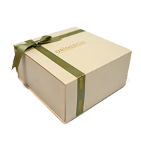 Vente en gros boîte pliante personnalisée emballage à clapet avec ruban emballage de boîte cadeau en carton rigide