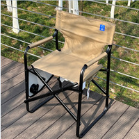Chaise de Réalisateur Pliante Légère en Acier Moderne pour Camping en Plein Air avec Table Latérale pour Utilisation au Parc et à l'École