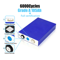 Cellule de batterie LiFePO4 105Ah 3.2V pour éclairage solaire, caméra de sécurité CCTV, contrôle d'accès, batterie de secours, qualité A