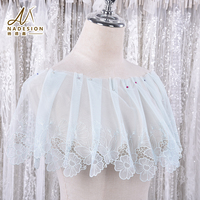 Accessoires de vêtement d'appliques de couture Diy Net Lace Boder Sequins Butterfly Embroidery Lace Trim