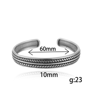 Titanium Steel Open Bracelet <b>28mm</b> Retro Wheat Ear Twist Design Unisex Jewelry - Product Image 5